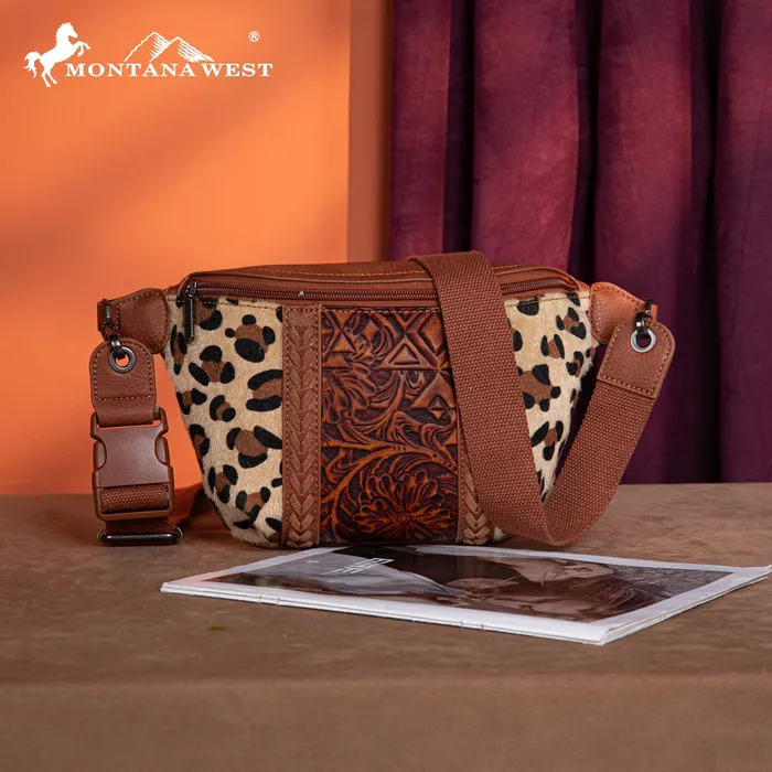 MONTANA WEST Earrings Montana West Tooled Collection Fanny Pack Leopard