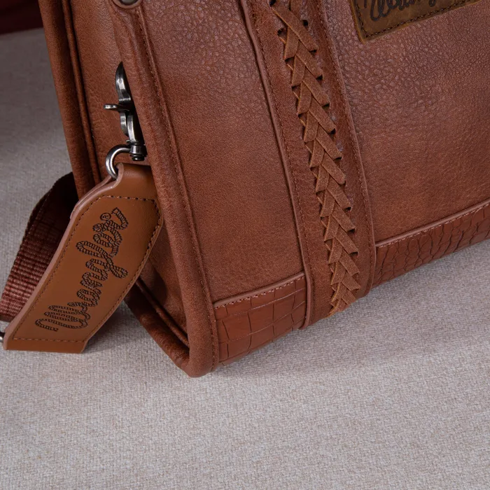 MONTANA WEST Earrings WRANGLER CROC PRINT CONCEALED CARRY CROSSBODY TOTE COFFEE