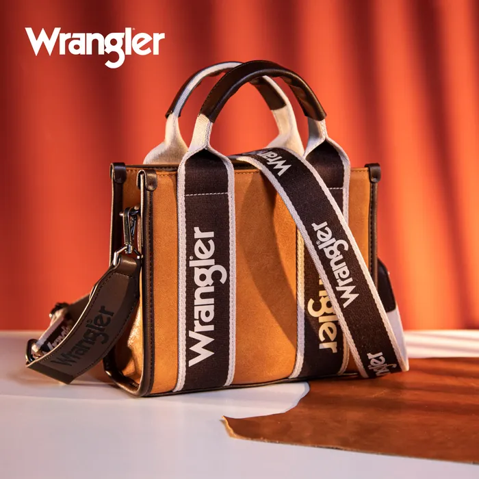 MONTANA WEST Necklaces WRANGLER COLOR BLOCK SMALL CROSSBODY TOTE BROWN MIX
