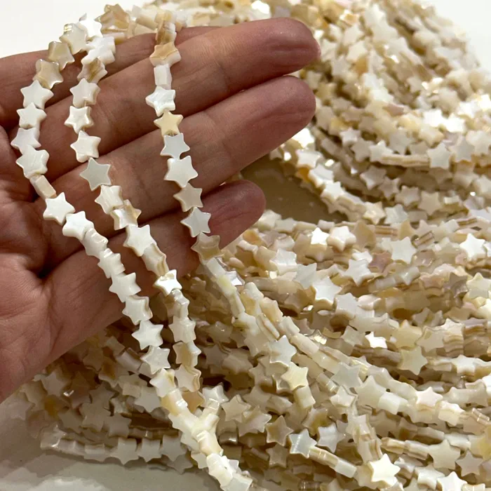 Mother Of Pearl Star 6mm Beads Natural Mother of Pearl Star 63 Beads Strand Peppy Beads Necklaces Mother Of Pearl Star 6mm Beads Natural Mother of Pearl Star 63 Beads Strand Peppy Beads Necklaces
