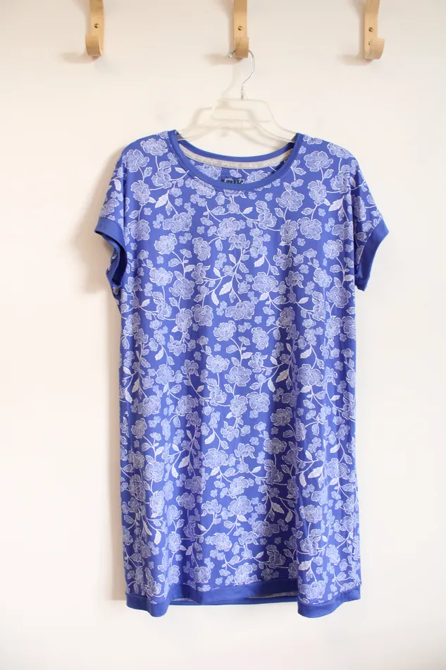 Muk Luks Blue White Floral Sleepwear Top M Muk Luks Rings