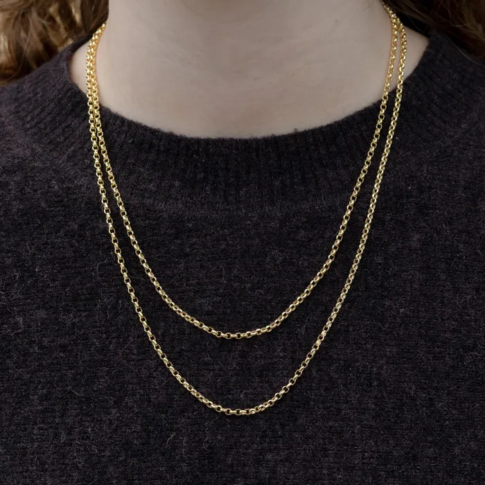 Necklaces 14 Karat Yellow Gold Rolo Chain RACHEL LYNN CHICAGO