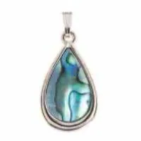 Necklaces ARIKINEWZEALAND Ariki Paua Palladium Teardrop Pendant