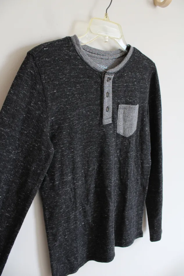 Necklaces Cat Jack Cat Jack Heathered Dark Gray Henley Shirt Youth L 1214