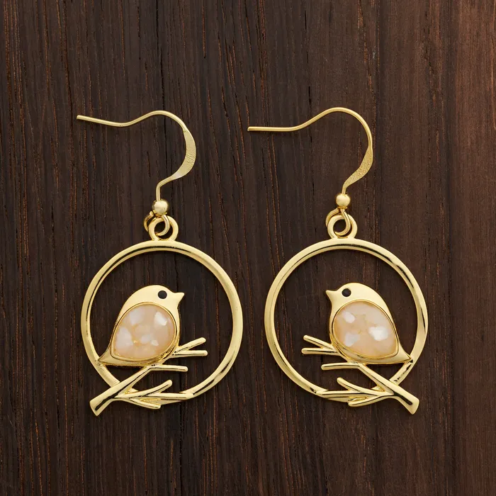 Necklaces Chadds Ford Jewelry Gold Mother of Pearl Birdie Branch Gift Set