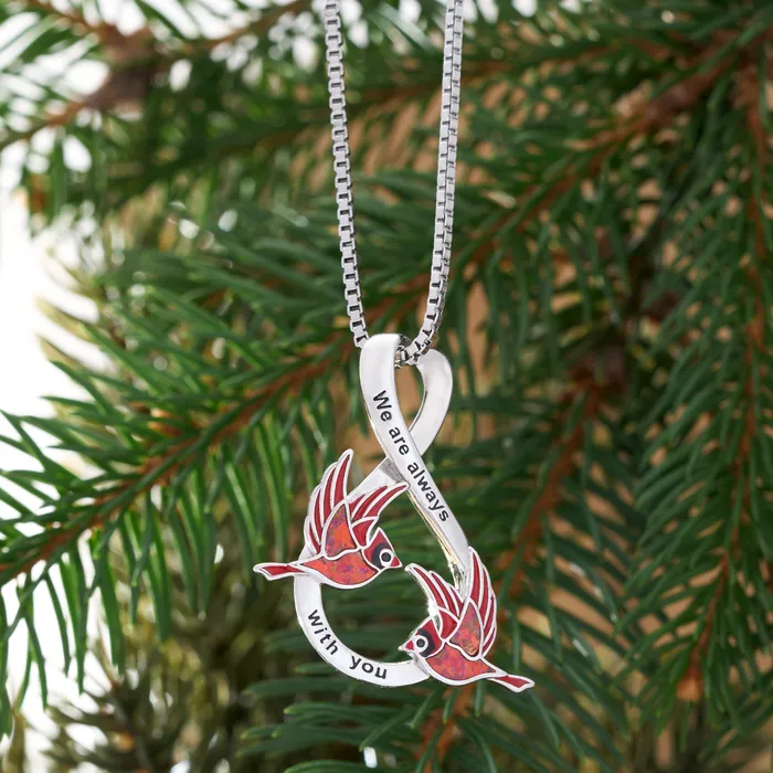 Necklaces Chadds Ford Jewelry Opal Infinity Duo Flying Cardinal Necklace
