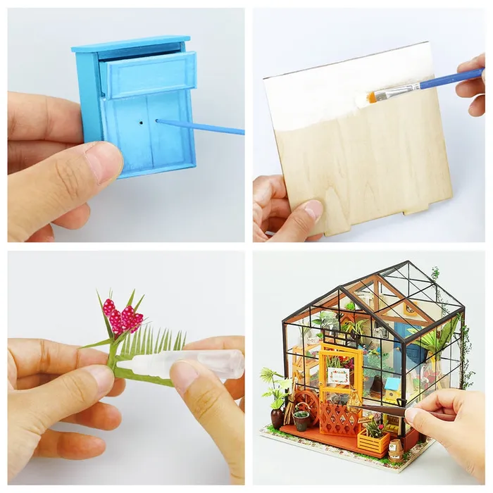 Necklaces CJ Robotime Miniature Doll House DIY Kathys Green Garden with Furniture