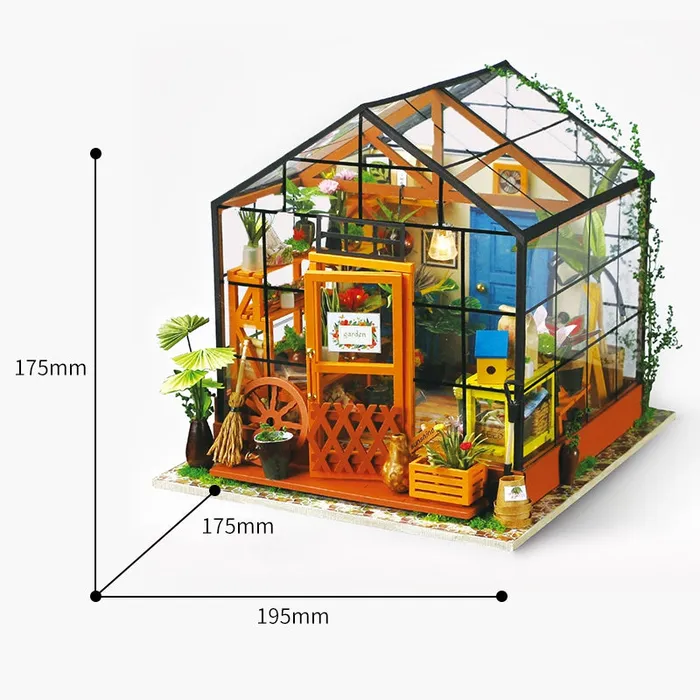 Necklaces CJ Robotime Miniature Doll House DIY Kathys Green Garden with Furniture