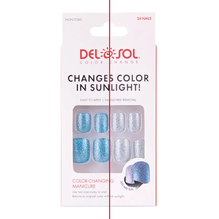 Necklaces DELSOL Del Sol Ocean Glitter Colorchanging Manicure Nails Crystal Gray to Turquoise Necklaces DELSOL Del Sol Ocean Glitter Colorchanging Manicure Nails Crystal Gray to Turquoise