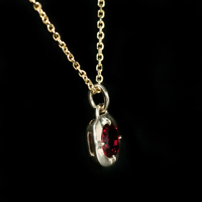 Necklaces Immaculate Jewelry 14K Yellow Gold 040 Carat Oval Cut Ruby CharmPendant