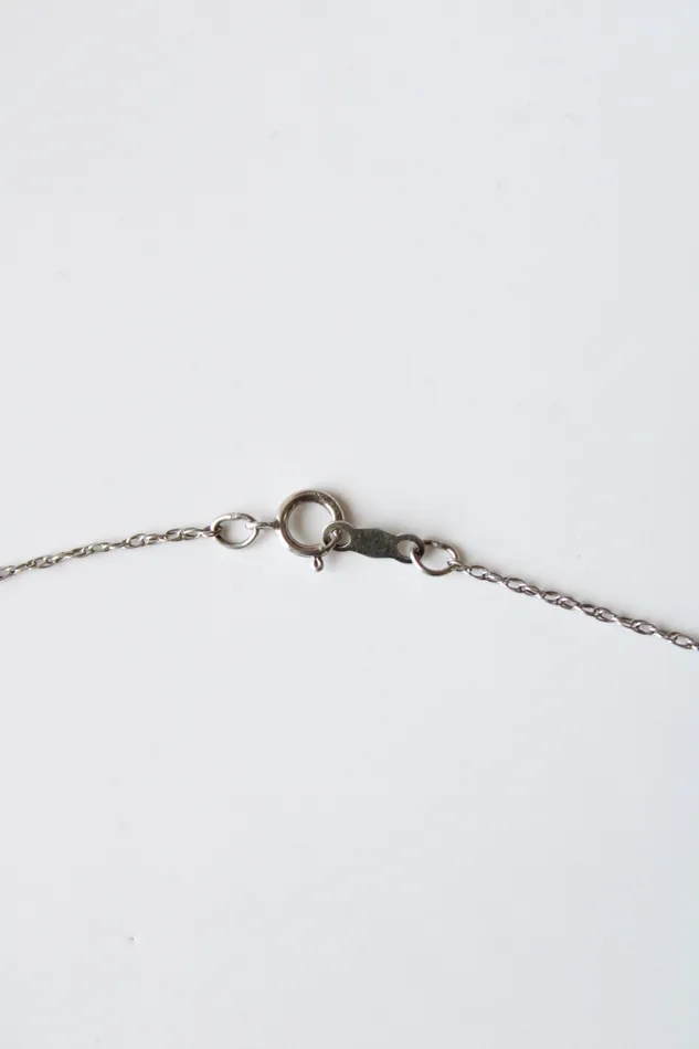 Necklaces Jubilee Thrift Black Clear Stone Open Heart Sterling SIlver Necklace