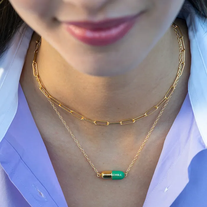Necklaces Kris Nations Big Chill Pill Chain Necklace