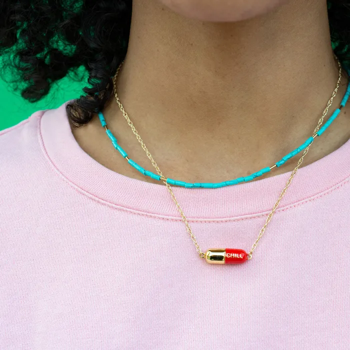 Necklaces Kris Nations Big Chill Pill Chain Necklace