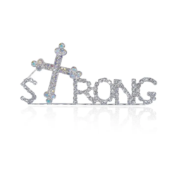Necklaces Lords Guidance Christian Strong Lapel Pin with Cross Symbol