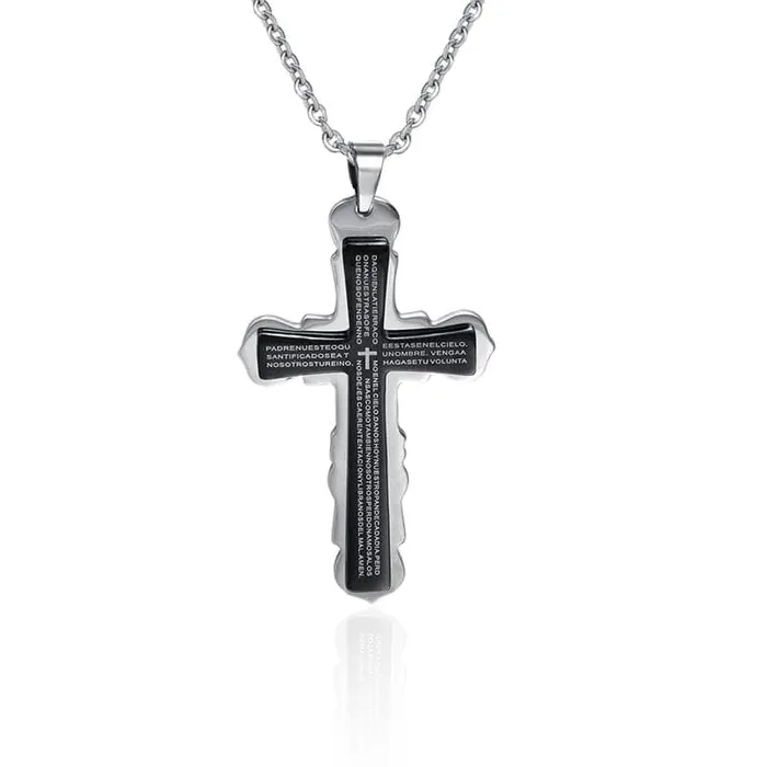 Necklaces Lords Guidance Mens Christian Necklace br Spanish Lords Prayer