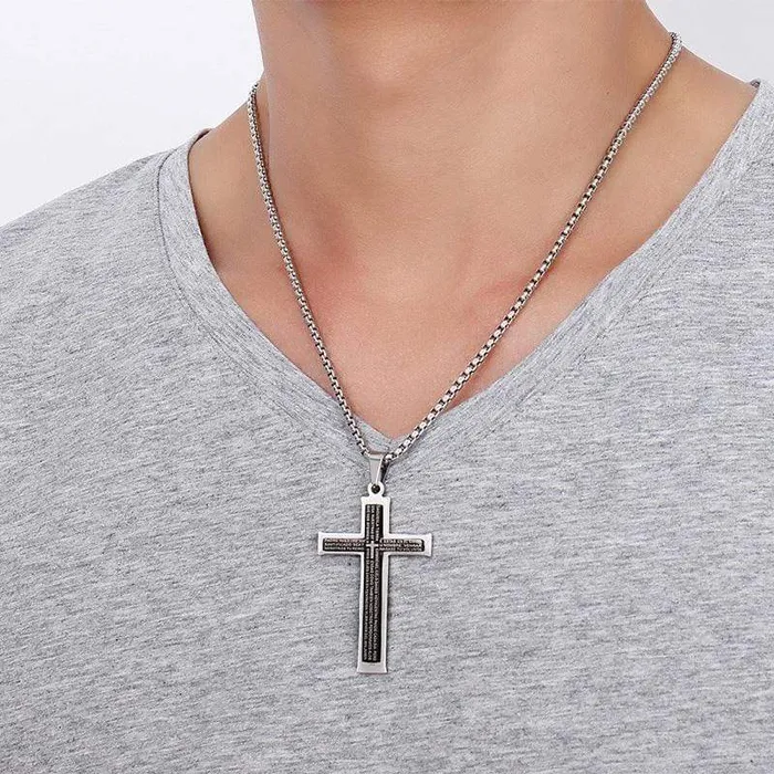 Necklaces Lords Guidance Mens Christian Necklace br Spanish Lords Prayer