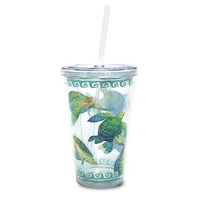Necklaces MADDENCORP Swimming Honu Acrylic Tumbler with Straw 16 oz