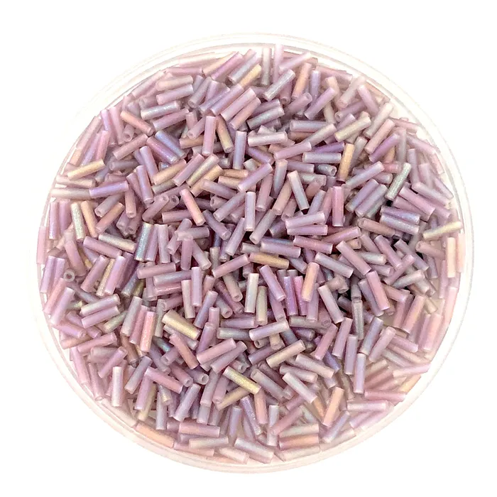 Necklaces Miyuki Bugles size 6mm 0142FR Matted Transparent Smoky Amethyst AB 10 grams Peppy Beads Necklaces Miyuki Bugles size 6mm 0142FR Matted Transparent Smoky Amethyst AB 10 grams Peppy Beads
