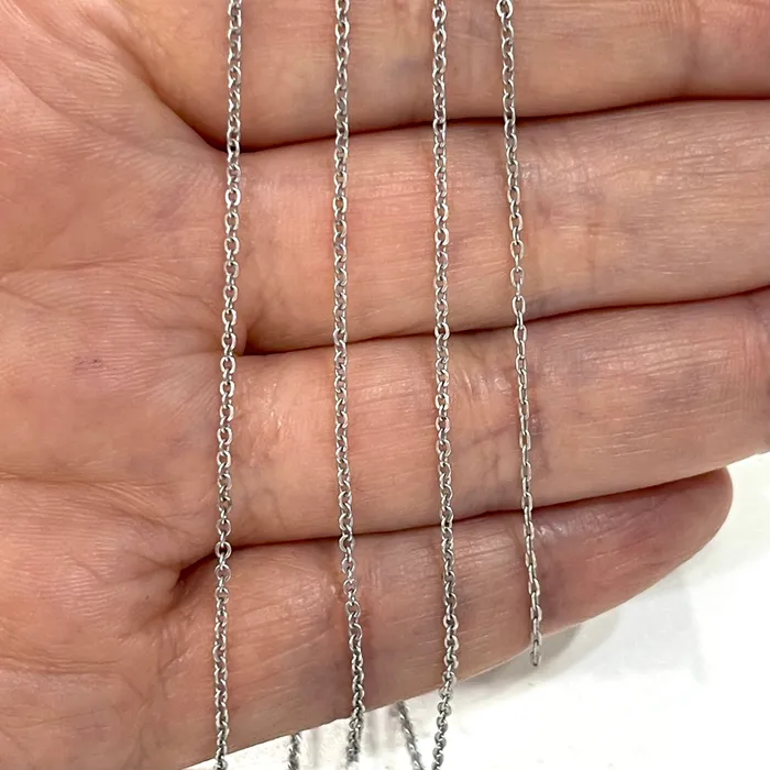 Necklaces NEWRhodium Plated Cable Chain Rhodium Plated Soldered Chain 12mm Peppy Beads Necklaces NEWRhodium Plated Cable Chain Rhodium Plated Soldered Chain 12mm Peppy Beads