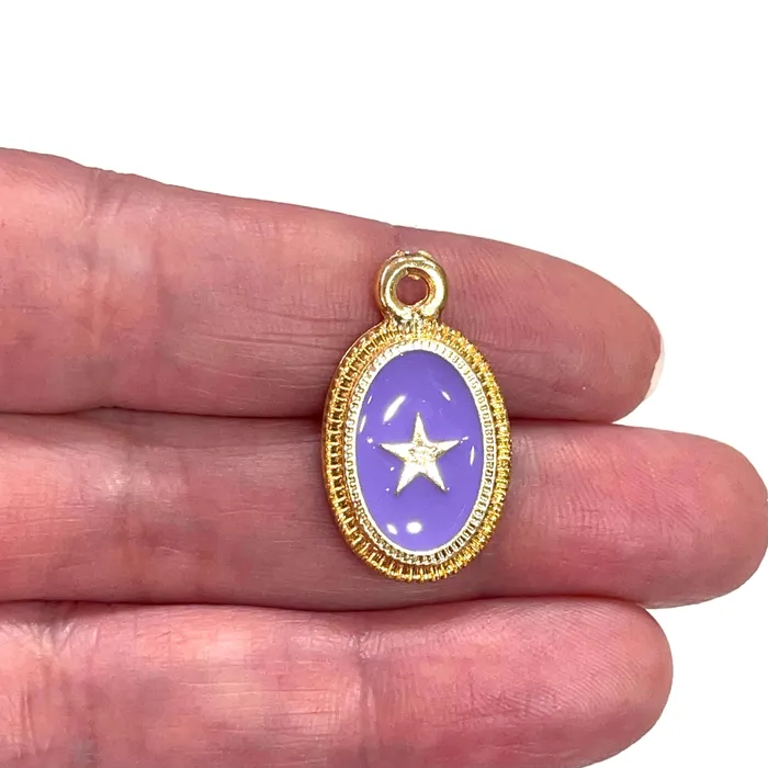 Necklaces Peppy Beads 24Kt Gold Plated Enamelled Star Pendant