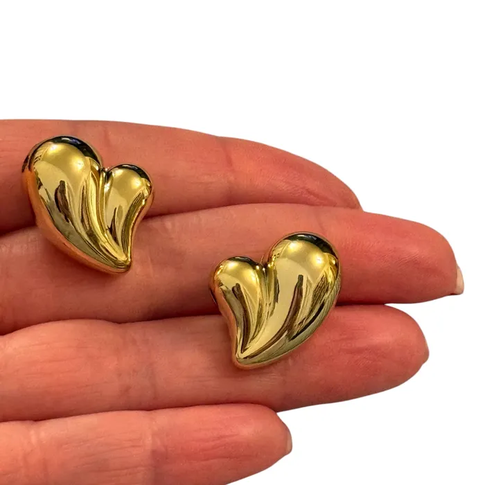 Necklaces Peppy Beads 24Kt Gold Plated Puffy Heart Charms Heart Charms with 2mm Horizontal Hole 2 pcs in a pack Necklaces Peppy Beads 24Kt Gold Plated Puffy Heart Charms Heart Charms with 2mm Horizontal Hole 2 pcs in a pack