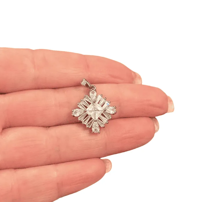 Necklaces Peppy Beads The Radiant Starburst Pendant Waterproof Stainless Steel CZ Pendant With Attached Bail Necklaces Peppy Beads The Radiant Starburst Pendant Waterproof Stainless Steel CZ Pendant With Attached Bail