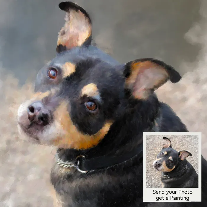 Necklaces Portraits by NC Custom Painted Dog Rat Terrier Digital Portrait