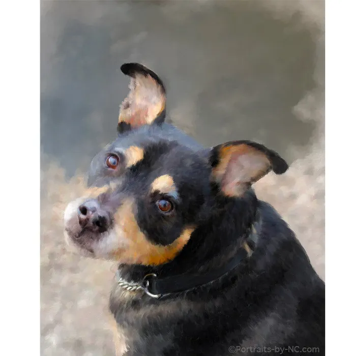 Necklaces Portraits by NC Custom Painted Dog Rat Terrier Digital Portrait