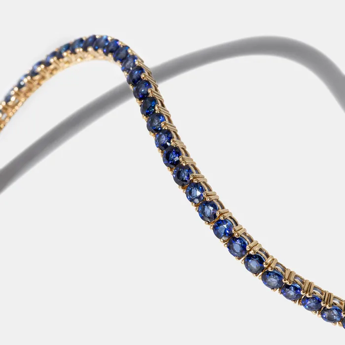 Necklaces RACHEL LYNN CHICAGO 14 Karat Yellow Gold Natural Blue Sapphire Tennis Necklace