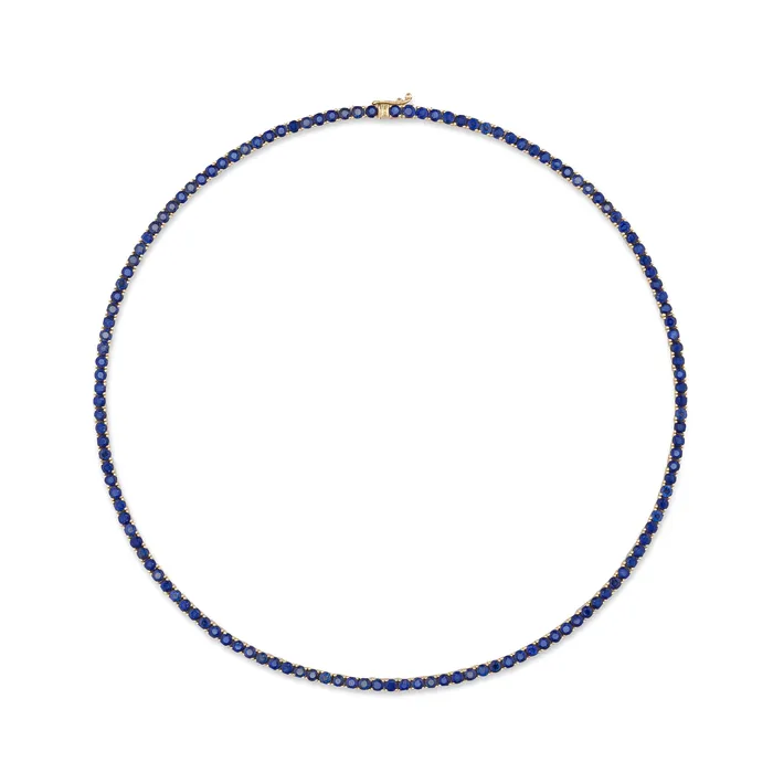 Necklaces RACHEL LYNN CHICAGO 14 Karat Yellow Gold Natural Blue Sapphire Tennis Necklace