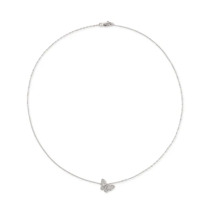 Necklaces RACHEL LYNN CHICAGO 18 Karat White Gold Diamond Butterfly Pendant Necklace