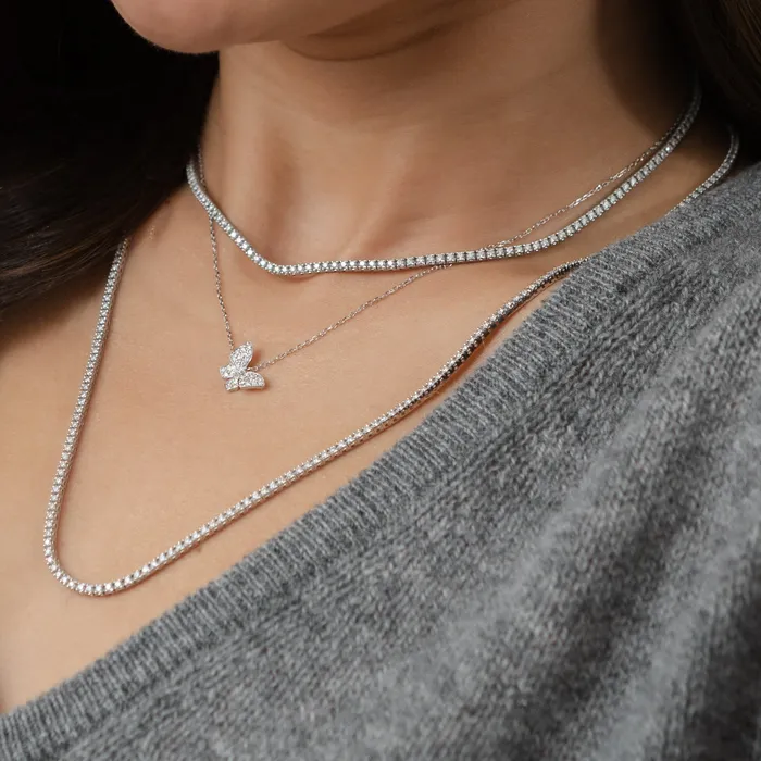 Necklaces RACHEL LYNN CHICAGO 18 Karat White Gold Diamond Butterfly Pendant Necklace