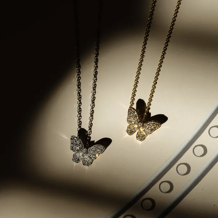 Necklaces RACHEL LYNN CHICAGO 18 Karat White Gold Diamond Butterfly Pendant Necklace