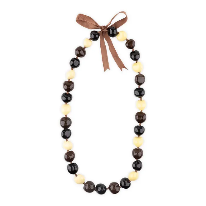 Necklaces RAINBOWCRAFT Traditional Tricolor Kukui Nut Lei