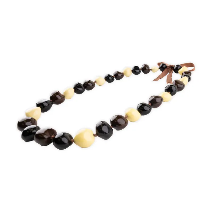 Necklaces RAINBOWCRAFT Traditional Tricolor Kukui Nut Lei