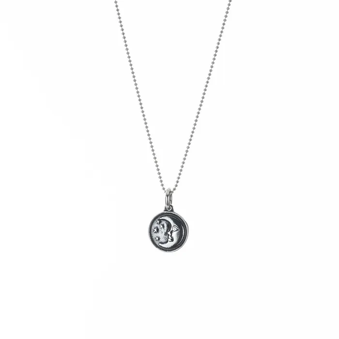 Necklaces Tiger Mountain Sun and Moon Coin Pendant Double Sided Necklace in Silver