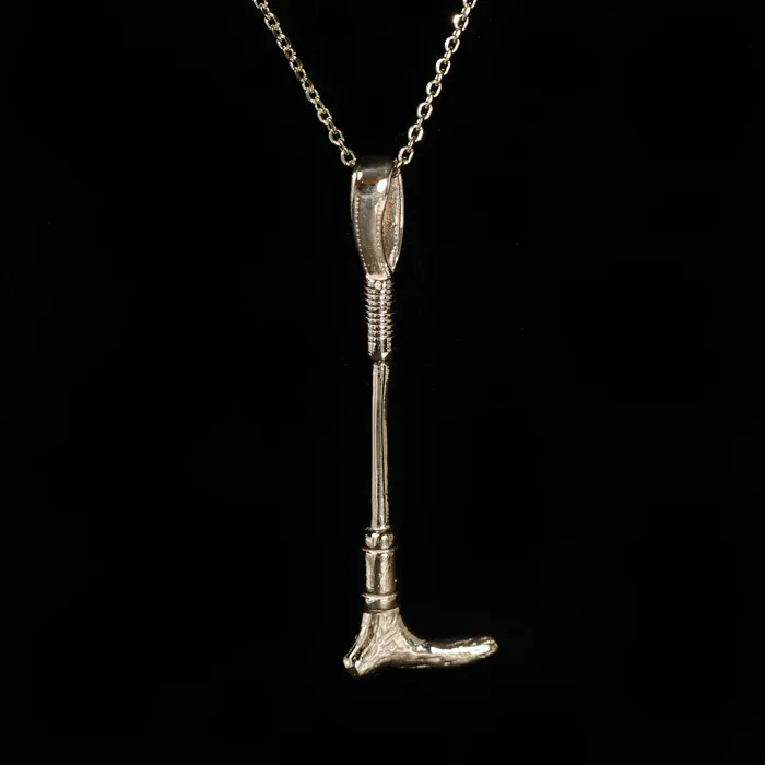 Necklaces Vollman The Rosenthal Bee 14k Yellow Gold Riding Crop Charm Pendant