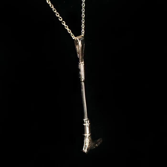 Necklaces Vollman The Rosenthal Bee 14k Yellow Gold Riding Crop Charm Pendant
