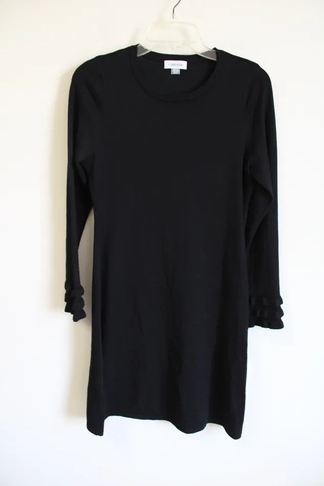 NEW Calvin Klein Black Sweater Dress S Calvin Klein Rings