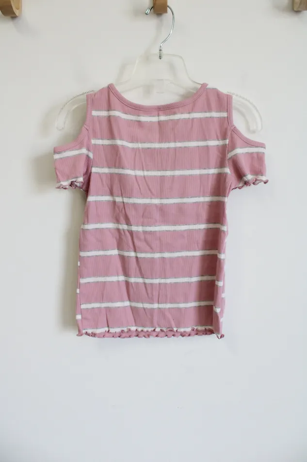 NEW Justice Tank Top Pink Stripped Shirt 8 Justice Earrings