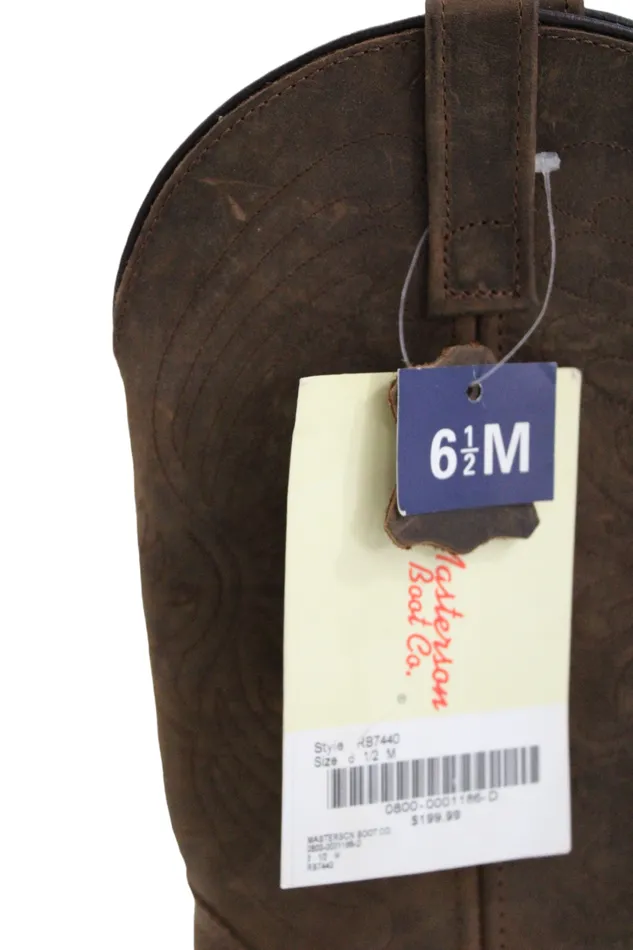 NEW Masterson Boot Co Brown Genuine Leather Cowgirl Boot Size 65 Masterson Boot Co Earrings