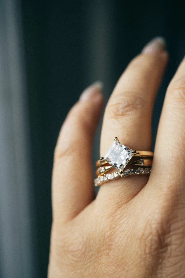 new Myriad Ring 223ct White Princess Cut Lab Grown Diamond readytoship Foe Dear Rings