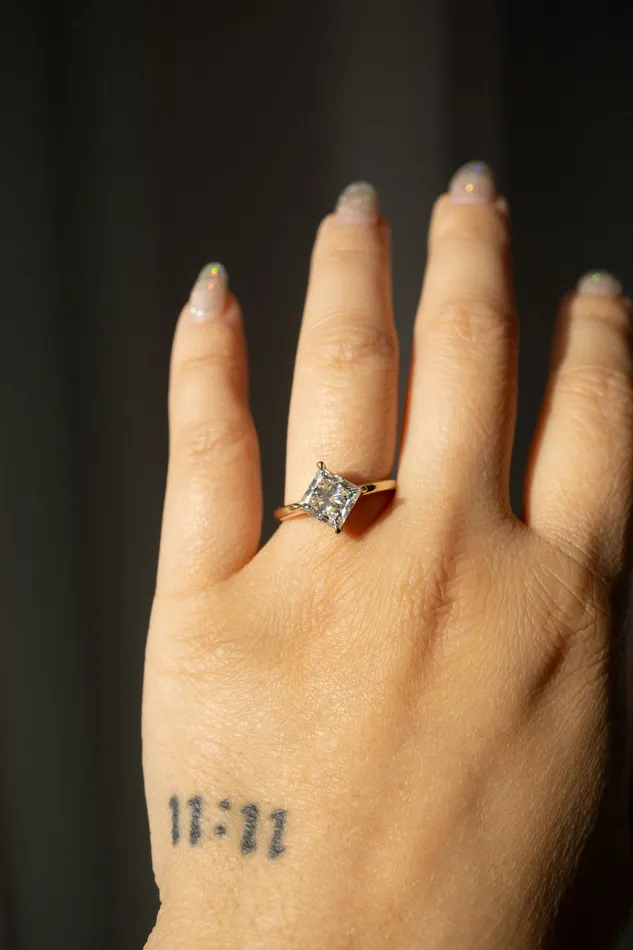 new Myriad Ring 223ct White Princess Cut Lab Grown Diamond readytoship Foe Dear Rings