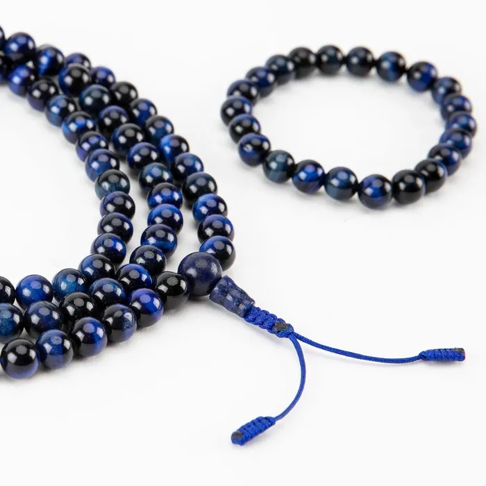 Nirvana Mala Bracelets Blue Tiger Eye Mala and Bracelet