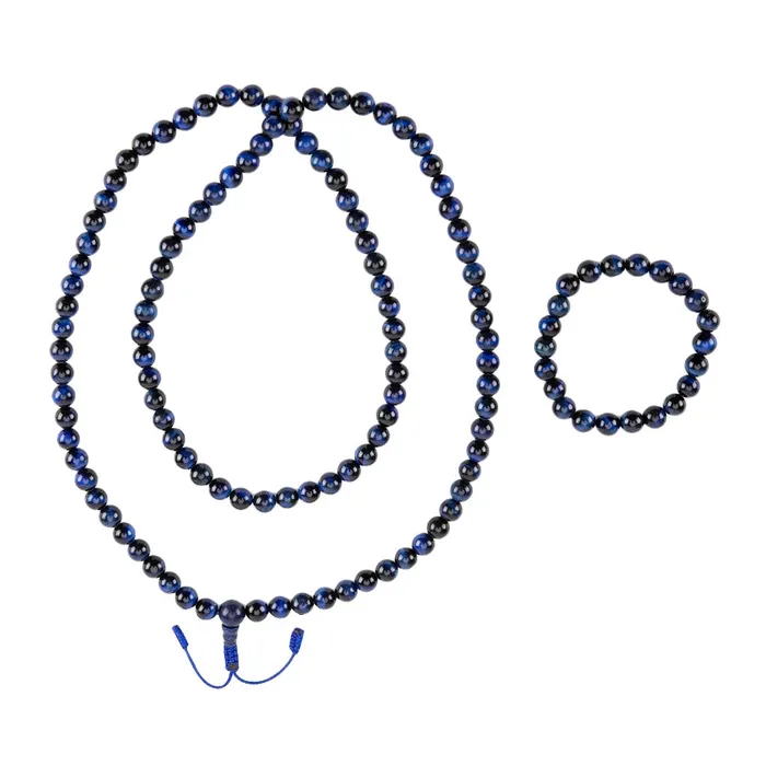 Nirvana Mala Bracelets Blue Tiger Eye Mala and Bracelet