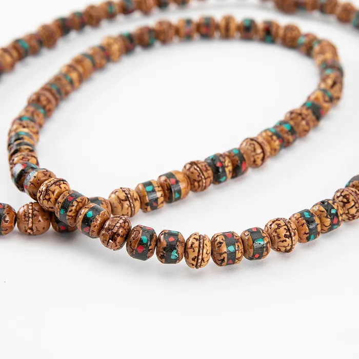 Nirvana Mala Bracelets Inlaid Rudraksha Turquoise Mala and Bracelet