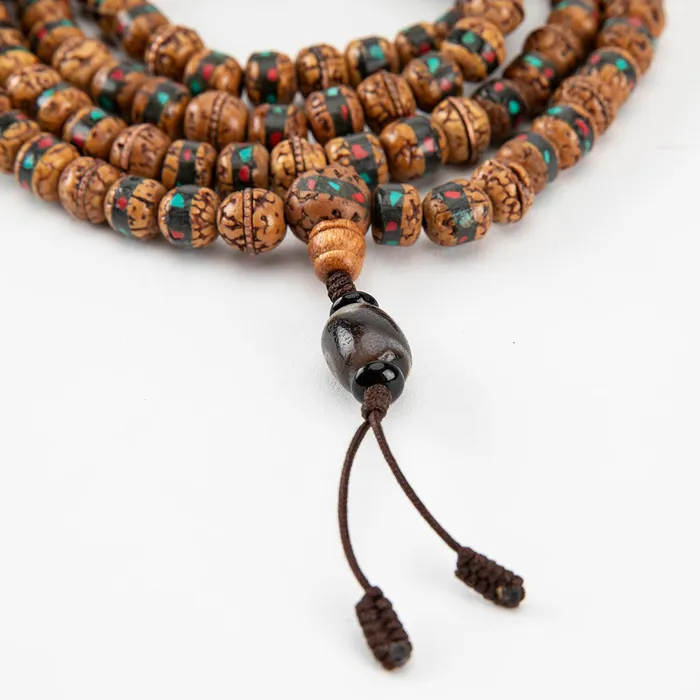 Nirvana Mala Bracelets Inlaid Rudraksha Turquoise Mala and Bracelet