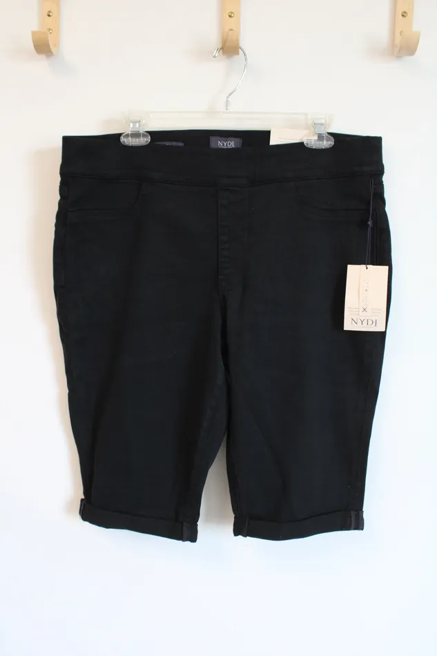NYDJ Earrings NEW NYDJ Black Pull On LiftXTuck 13 Roll Cuff Shorts