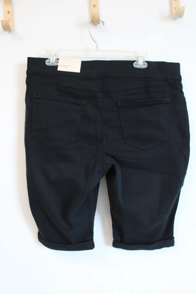 NYDJ Earrings NEW NYDJ Black Pull On LiftXTuck 13 Roll Cuff Shorts