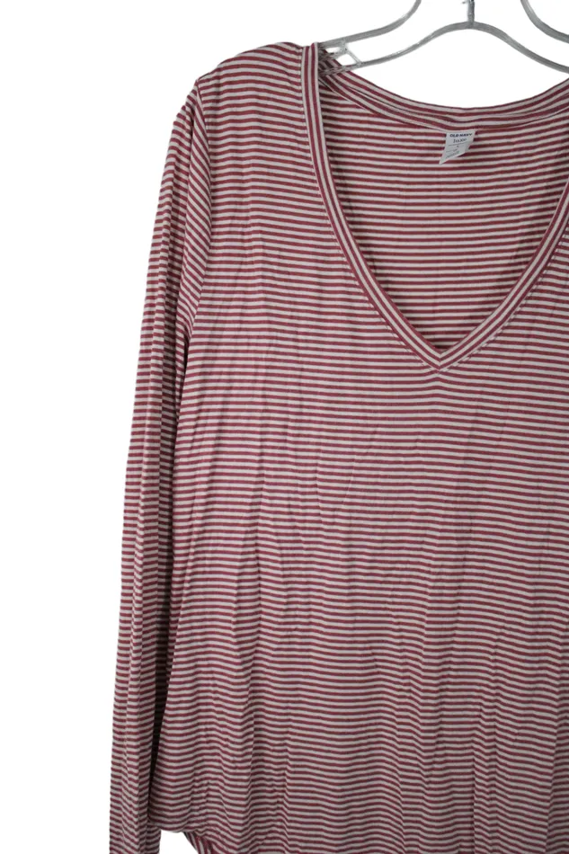 Old Navy Earrings Old Navy Luxe Pink Striped Shirt L